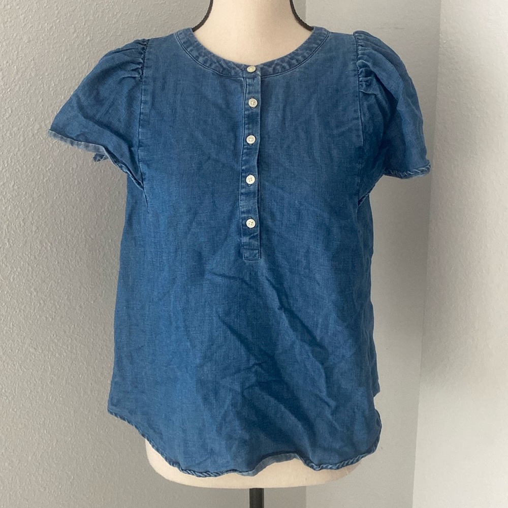 ❤️3x$20 Ann Taylor LOFT Denim Style Petite Blouse